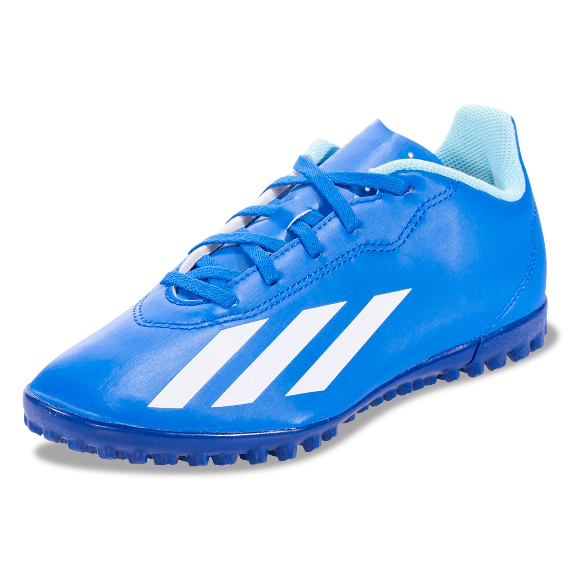 adidas Jr. X Crazyfast.4 Turf Soccer Cleats for Kids - Bright Royal/White - Lightweight Youth Football Shoes for Artificial Grass - Perfect for Training & Matches