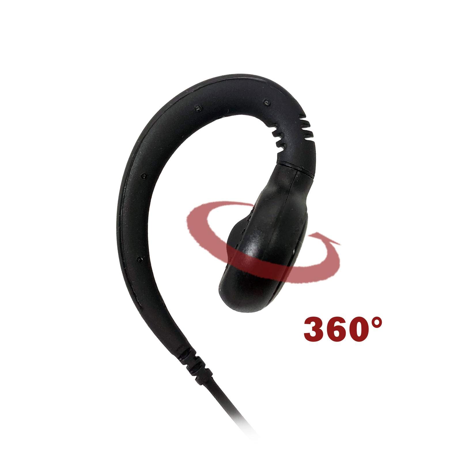 PROMAXPOWER 5-Pack Two Way Radio Swivel Headset with PTT Button - Compatible with Motorola CP150, CP200, CP450LS, RMU2080D, CLS1110 & CLS1410 - Hands-Free Communication for Security, Construction & Event Staff