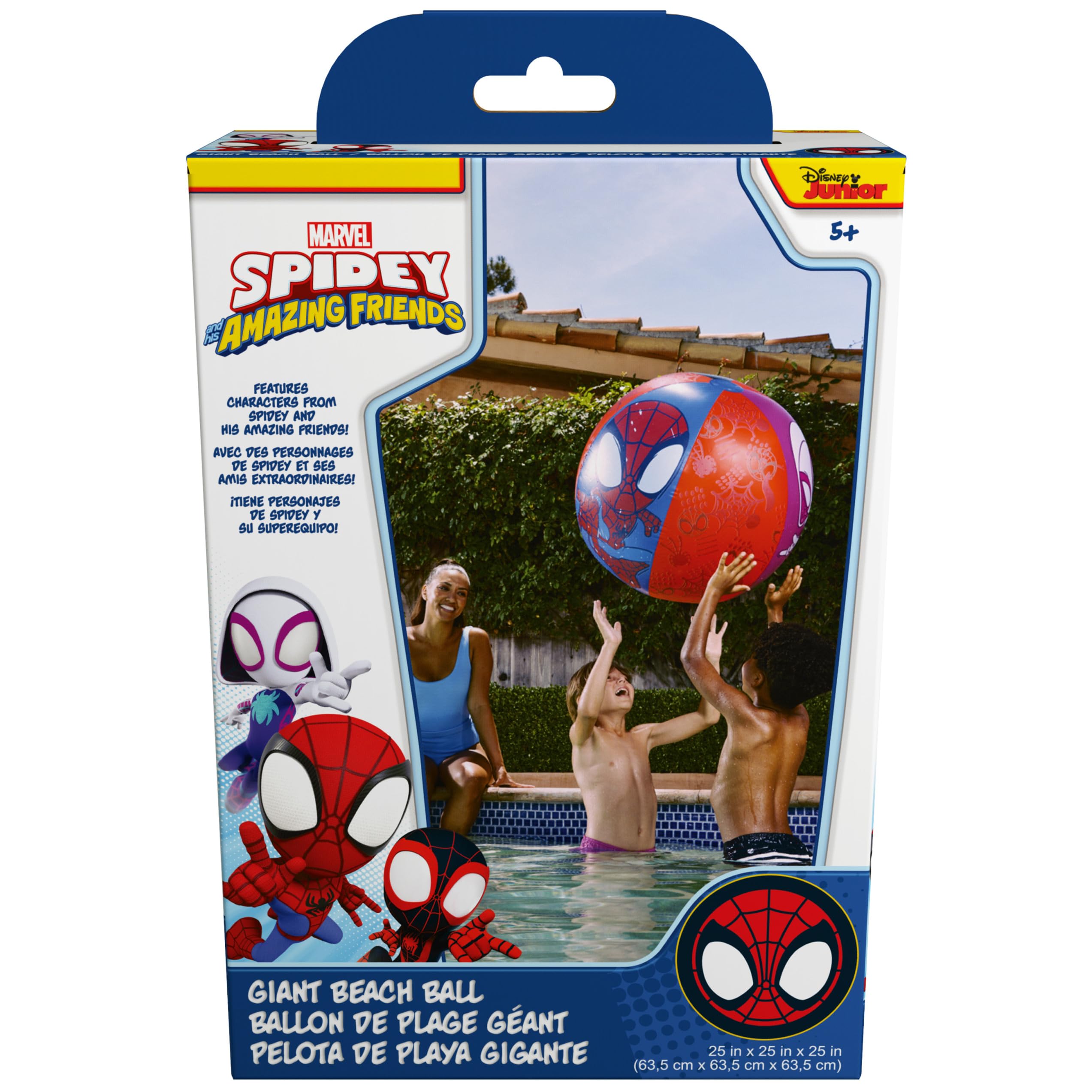 **Swimways Marvel Spiderman Giant Inflatable Beach Ball - Fun Kids Pool & Beach Toy for Ages 5+, Perfect for Swimming, Summer Parties & Outdoor Water Play**