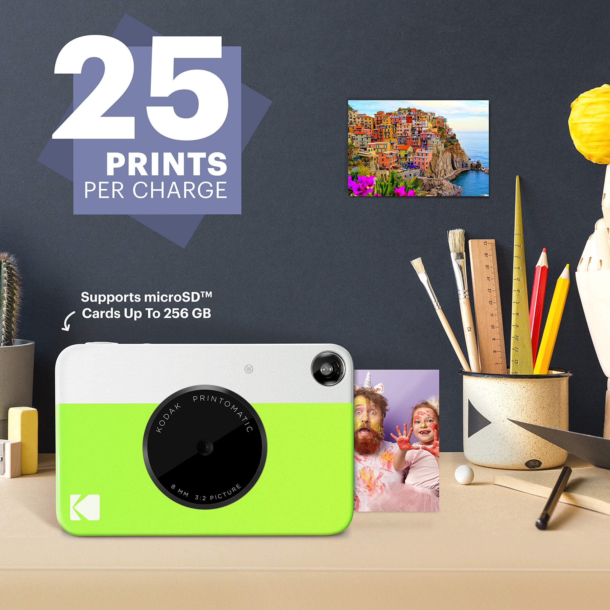 KODAK PRINTOMATIC Digital Instant Print Camera with 50 Sheets Zink Photo Paper - Portable Instant Camera for Travel, Parties & Family Memories