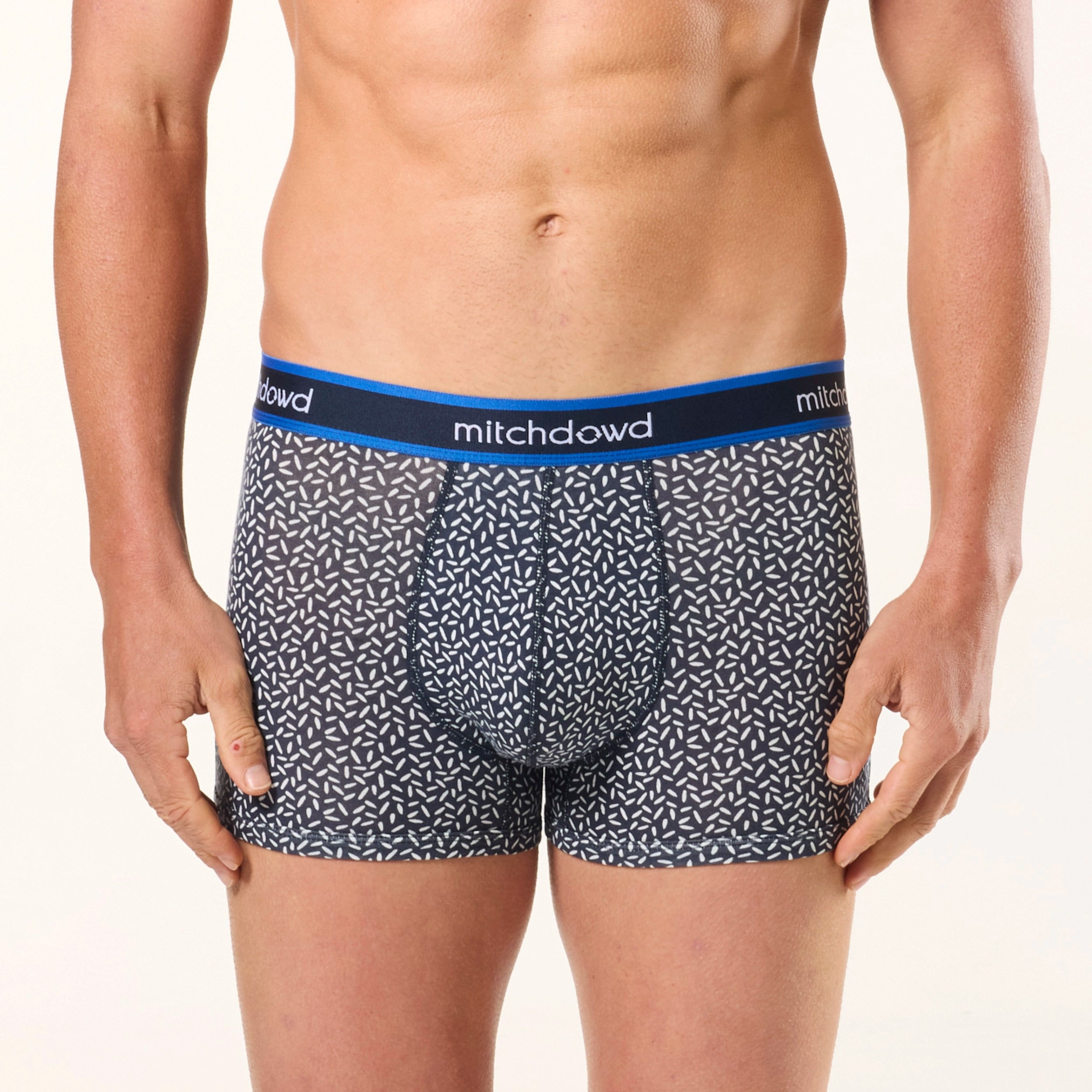 Men's Micro Geo Cotton Trunk Underwear - Soft Breathable Boxer Briefs for Everyday Comfort - Navy Blue - Perfect for Workout, Travel & Daily Wear