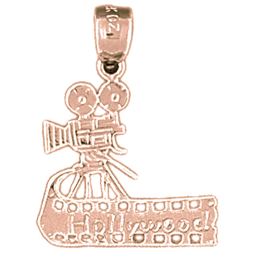 14K Rose Gold Video Camera Pendant Necklace - 22mm Vintage Film Charm for Women | Perfect Gift for Photographers & Movie Lovers | Birthday, Anniversary & Special Occasions
