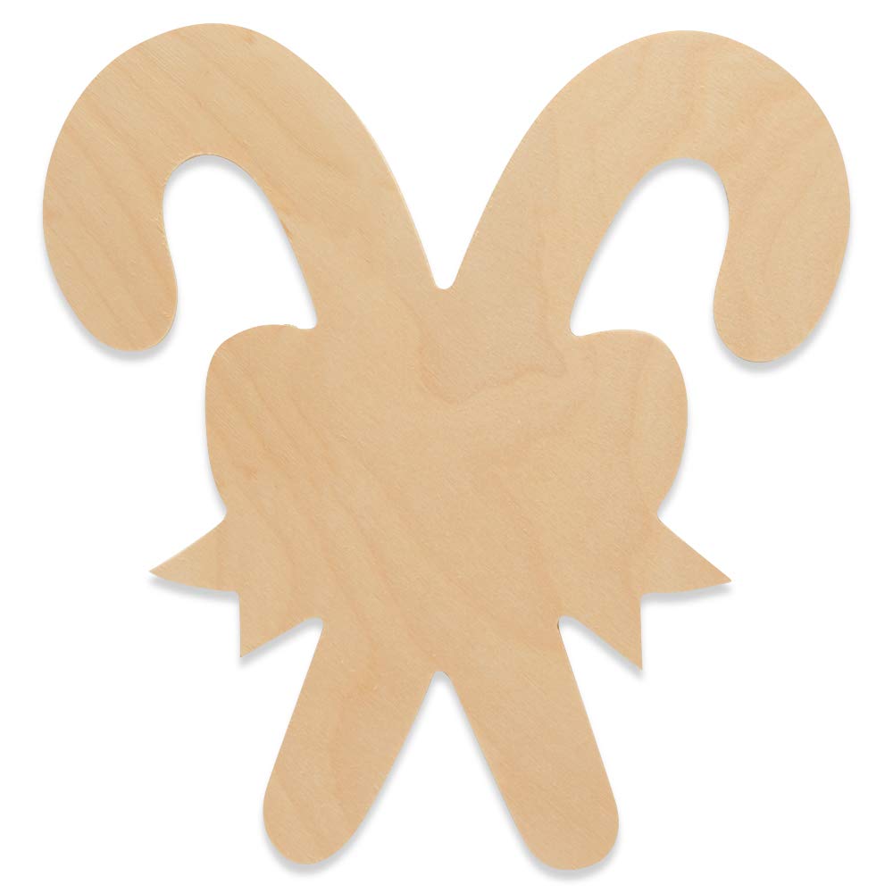 18 Inch Unfinished Double Candy Cane Wood Cutouts - Pack of 50 for Christmas Decorations, Candyland Party Supplies & DIY Wood Crafts | Perfect for Holiday Home Decor, Classroom Projects & Festive DIY Gifts by Woodpeckers