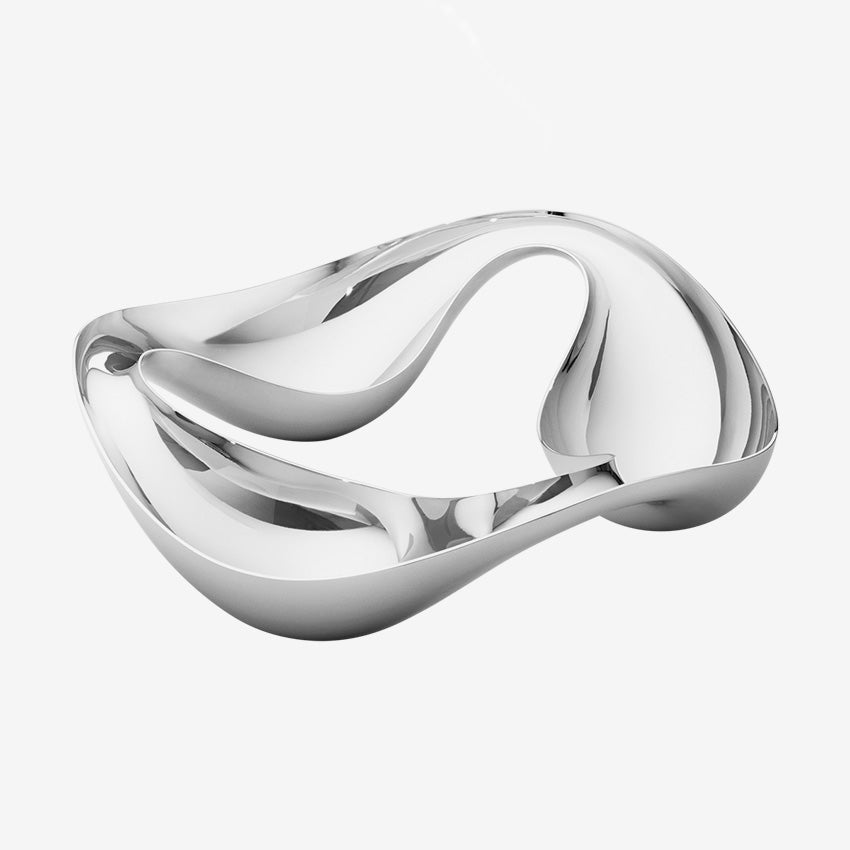 Georg Jensen Cobra Triple Snack Bowl - Elegant Stainless Steel Serving Dish for Nuts, Fruits & Appetizers - Perfect for Parties, Entertaining & Home Decor