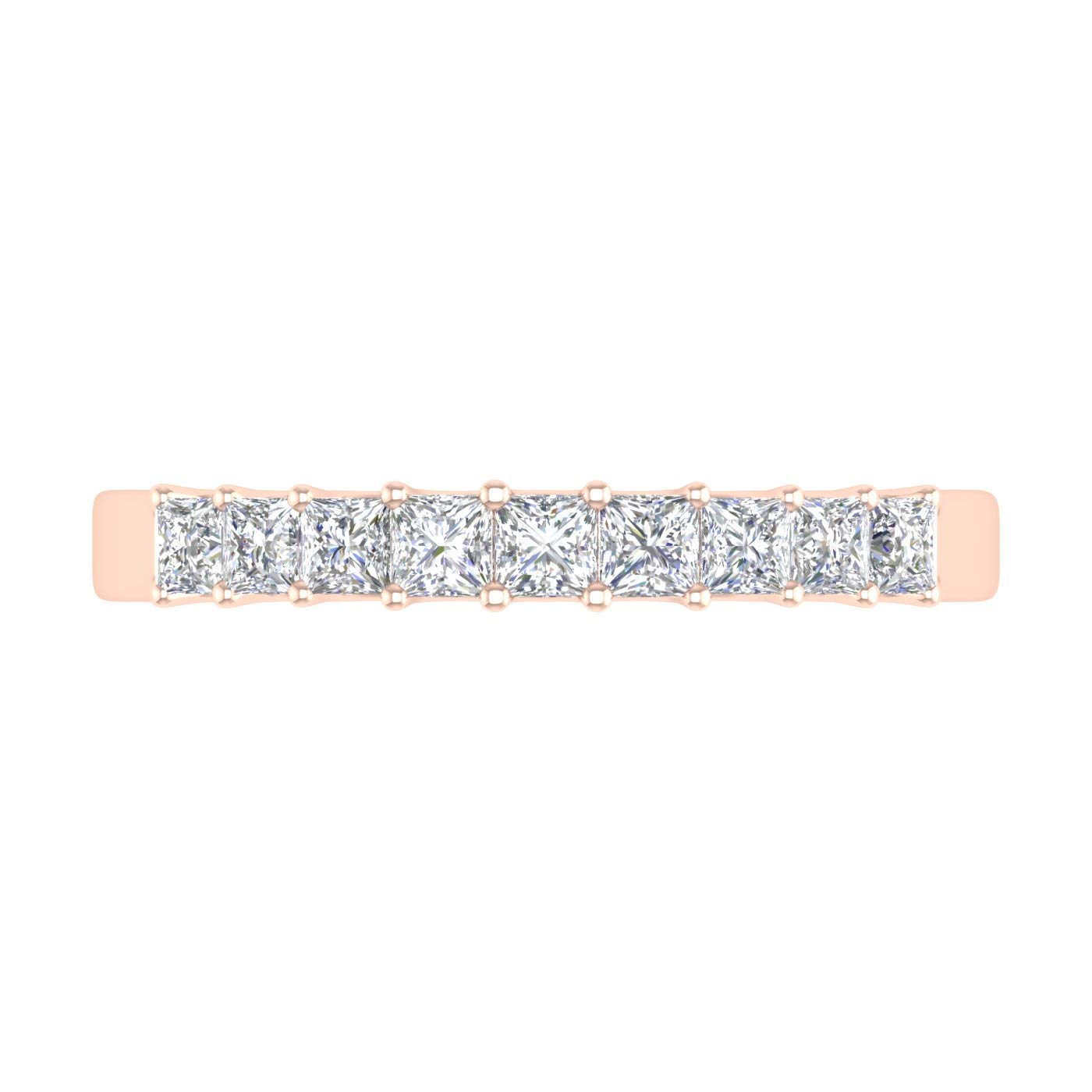1/2 Carat Princess Cut Diamond Wedding Band Ring in 14K Gold - Elegant Bridal Jewelry for Engagement, Anniversary & Special Occasions