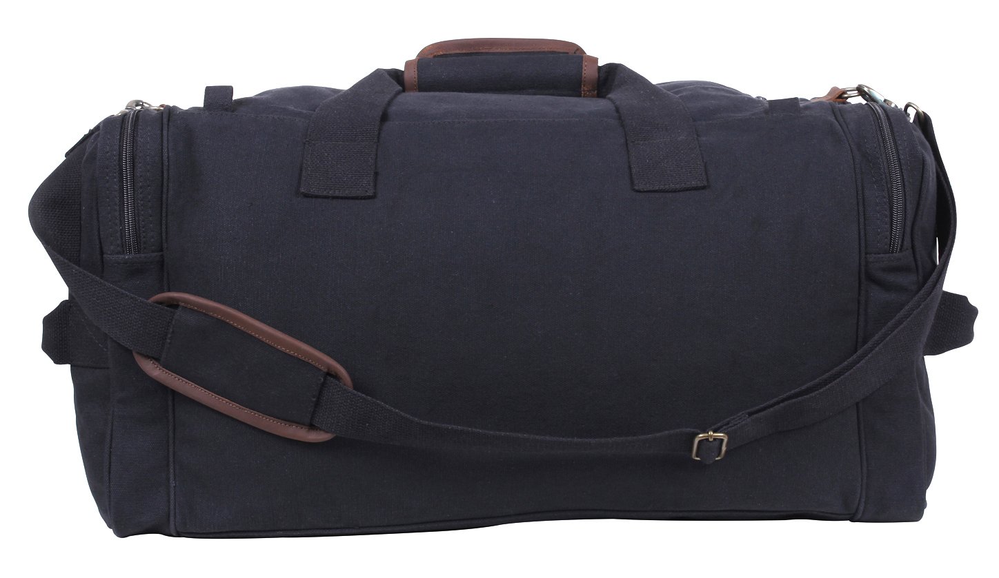 Rothco Durable Leather & Canvas Weekend Travel Bag - Perfect for Short Trips, Gym, Camping & Business Travel