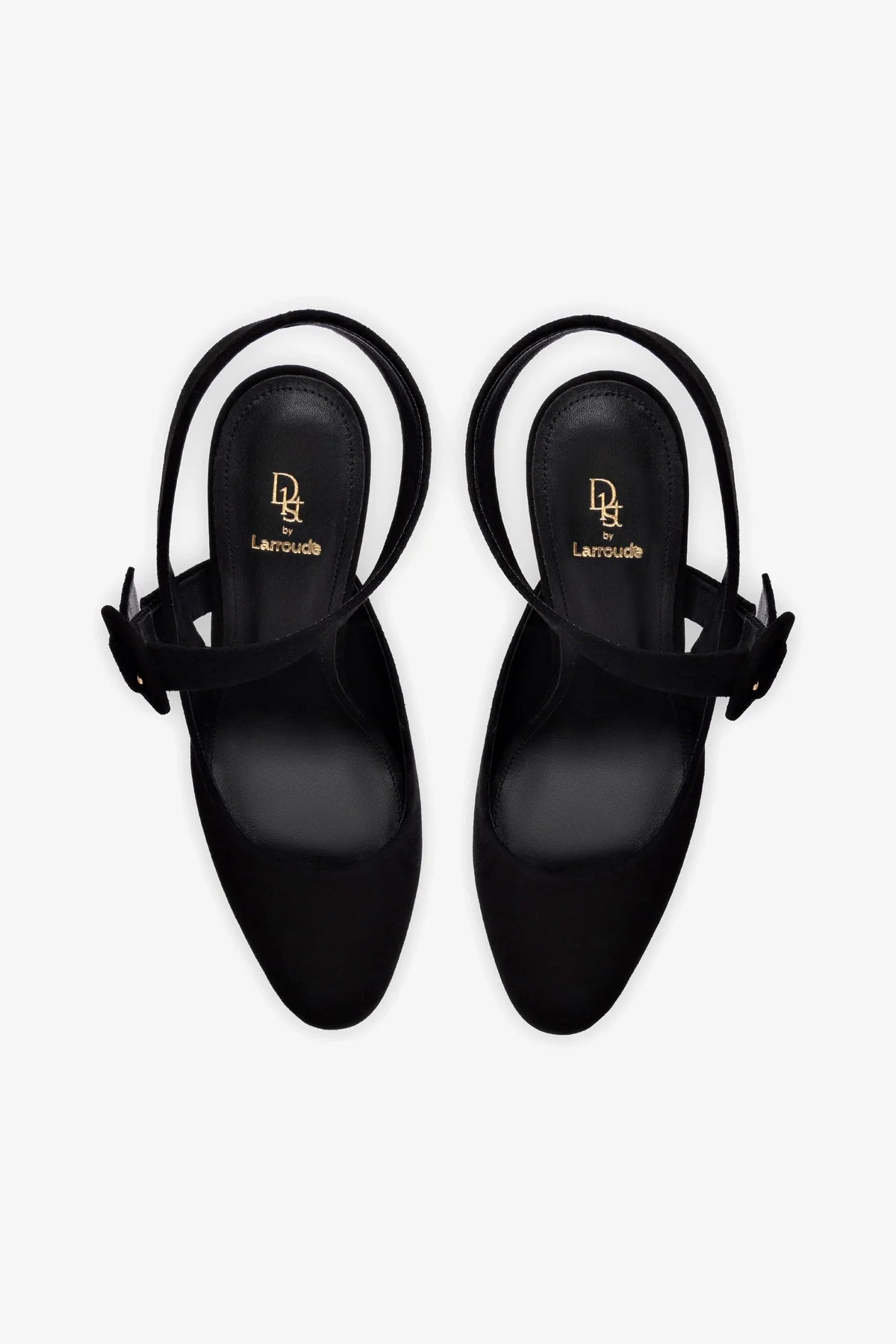 Deena By Larroudé Black Suede Pumps - Elegant Women's Heels for Work, Party & Special Occasions