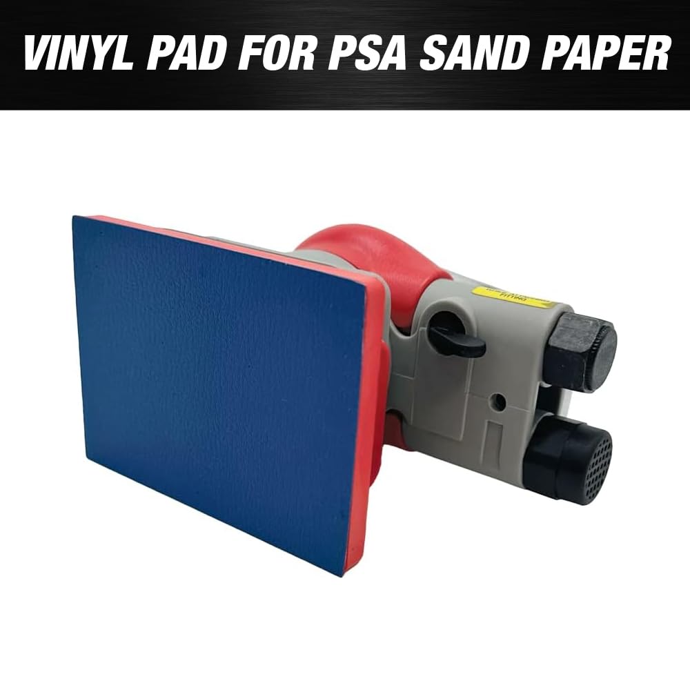 MAXX PROS 3 x 4 Square Orbital Sander - Professional Pneumatic/PSA/Vinyl Sanding Machine (75 x 100mm) for Car Waxing, Auto Body Repair, Woodworking & Polishing | Perfect for DIY Projects, Automotive Detailing & Furniture Refinishing