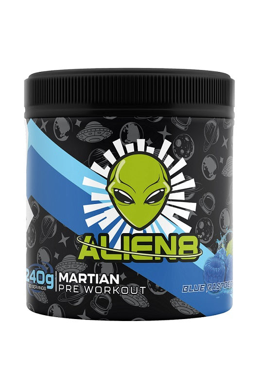 Alien8 Martian Pre Workout Powder 240g - Energy Booster for Gym & Fitness Enthusiasts | Supports Focus & Endurance for Intense Workouts