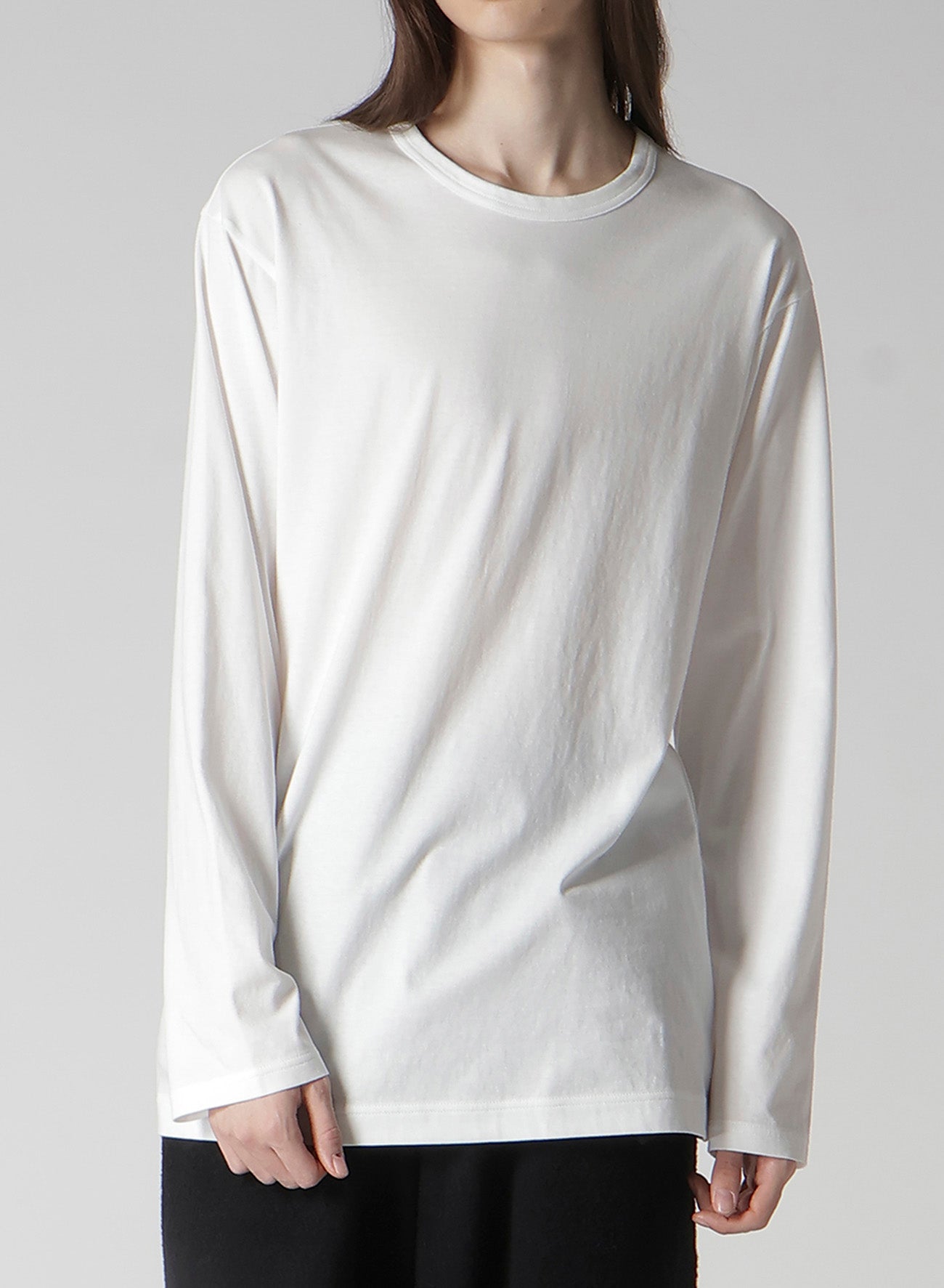 Soft Cotton Single Jersey Round Neck Long Sleeve T-Shirt - Comfortable & Breathable for Everyday Wear, Casual Outfits, and Layering