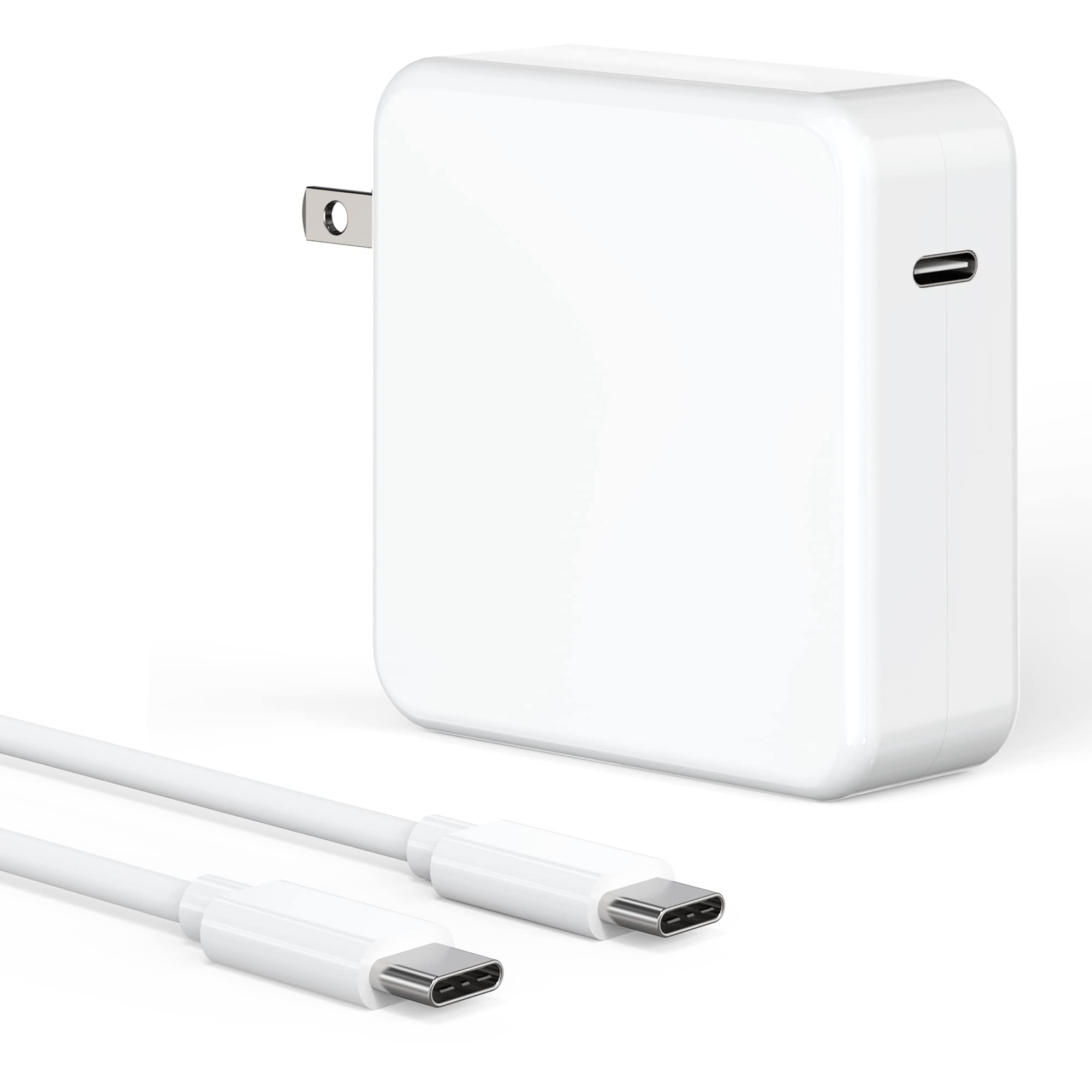 100W USB C Charger for MacBook Pro 16/15/13 inch & MacBook Air - Fast Power Adapter with USB C to C Cable - Compatible with iPad Pro 2021-2018 & Thunderbolt 3 Laptops - Perfect for Home, Office & Travel Charging