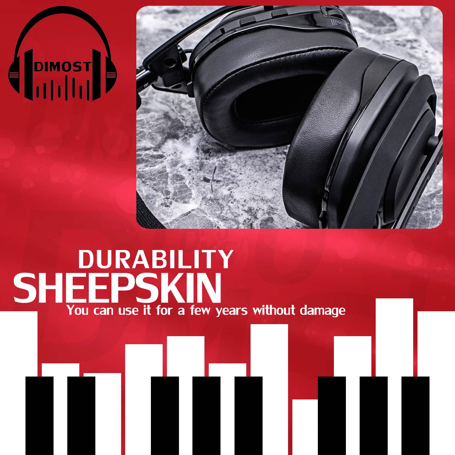 DIMOST Replacement Sheepskin Ear Pads & Headband Set for ASTRO A50 GEN 4 Headset - Premium Microphone Foam Cover (Not Compatible with GEN 3) - Enhanced Comfort for Gaming, Streaming & Long Wear Sessions