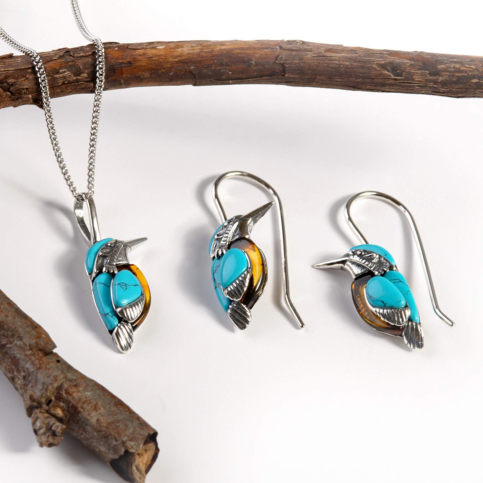 HENRYKA Sterling Silver Kingfisher Bird Jewelry - Elegant Statement Necklace for Women | Perfect Gift for Birthday, Anniversary & Special Occasions | Nature-Inspired Fashion Accessory for Everyday Wear