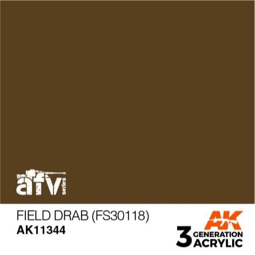 AK Interactive AK11344 AFV Series Field Drab FS30118 Acrylic Paint 17ml - 3rd Generation Military Model Paint for Tanks, Armor & Dioramas - Perfect for Scale Modeling & Miniature Painting