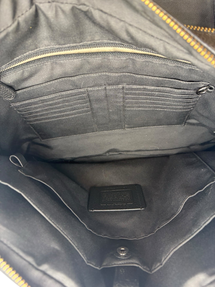 Coach Hampton Leather Day Briefcase for Men & Women | Premium Genuine Leather Work Bag | Professional Office Briefcase, Business Travel & Commuting