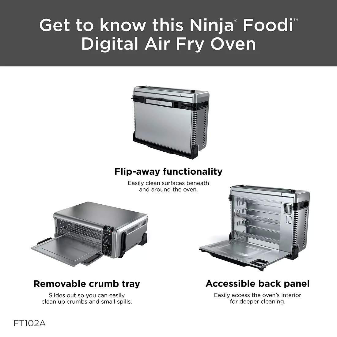 Ninja Foodi 9-in-1 Digital Air Fryer Toaster Oven with Air Roast, Broil, Bake, Bagel, Toast, Dehydrate, Keep Warm & Reheat Functions - Stainless Steel Countertop Oven for Healthy Cooking, Meal Prep & Family Dinners