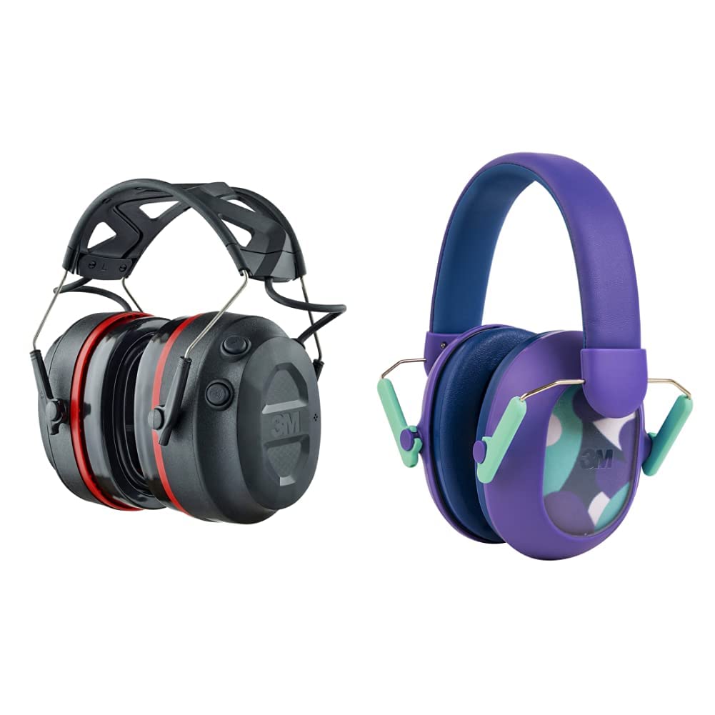 3M Pro-Protect Wireless Gel Electronic Hearing Protector with 23dB Noise Reduction - Adjustable Headband for Kids & Adults (Purple) - Perfect for Shooting Ranges, Construction Sites & Loud Events