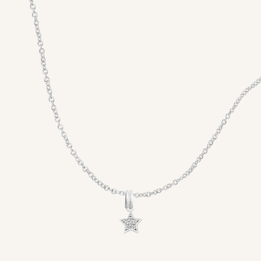 Lucky Star Charm Necklace for Women - Sterling Silver Dainty Pendant Jewelry - Perfect for Everyday Wear, Gifts & Special Occasions