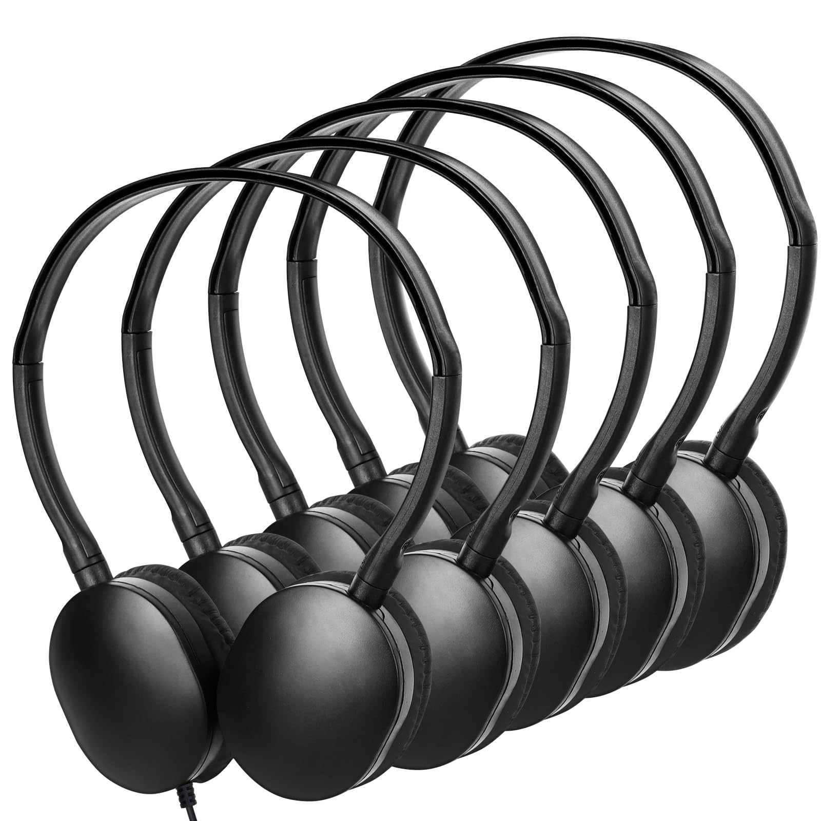 ZNXZXP Bulk 100 Pack Kids Headphones for School Classroom - Wired On-Ear Headphones for Students, Children, Teens & Adults - Durable Computer Earphones for Online Learning & Music (Black) - Perfect for Classroom Use, Distance Learning & Home Study