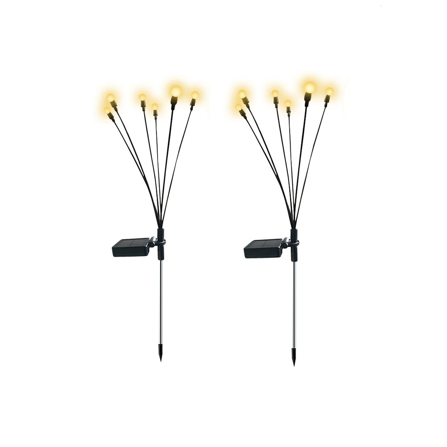 MMTT Solar Powered Firefly Lights - Outdoor Waterproof Solar Garden Lights with Swaying Motion, Warm White LED for Patio, Yard, Pathway & Landscape Decoration