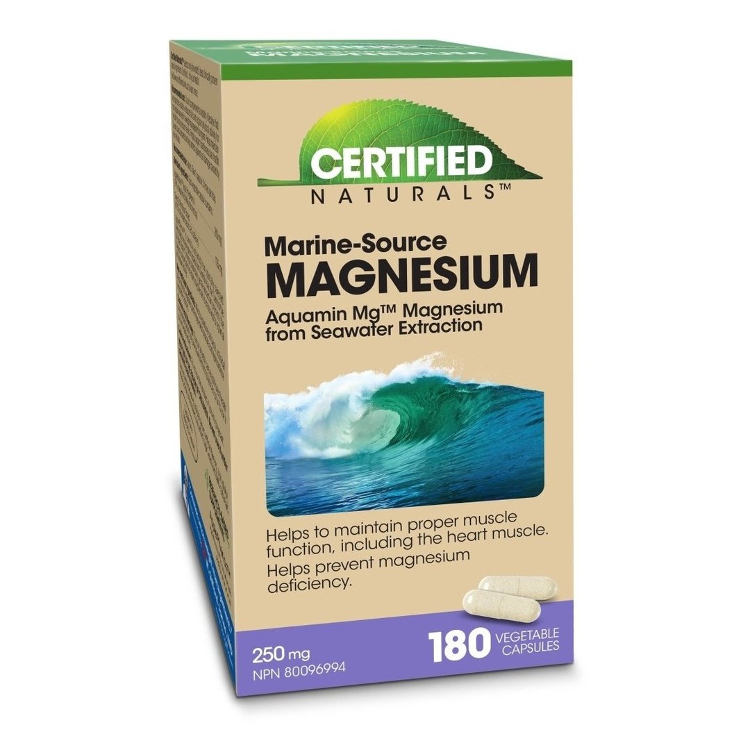 Certified Natural Marine Source Magnesium 250mg Supplement - Supports Muscle Relaxation, Sleep & Heart Health | Ideal for Athletes, Stress Relief & Daily Wellness