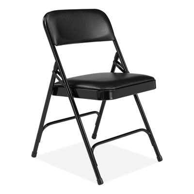NPS Folding Chairs with Vinyl Seat - Set of 4 Heavy Duty Portable Chairs for Outdoor Events, Camping, Picnics & Home Use