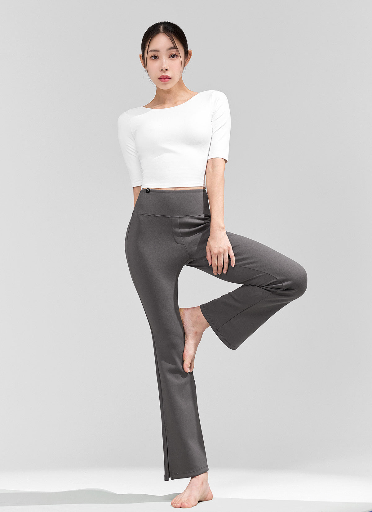 Stretch Formal Bootcut Slit Pants for Women - Elegant Office Work Trousers with Side Slits & Comfort Fit - Perfect for Business, Cocktail Parties & Evening Events