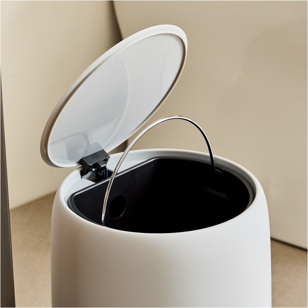 BLOMUS Sono Pedal Bin 30cm Stainless Steel Trash Can with Foot Pedal - Moonbeam Color for Kitchen, Bathroom & Office Waste Disposal