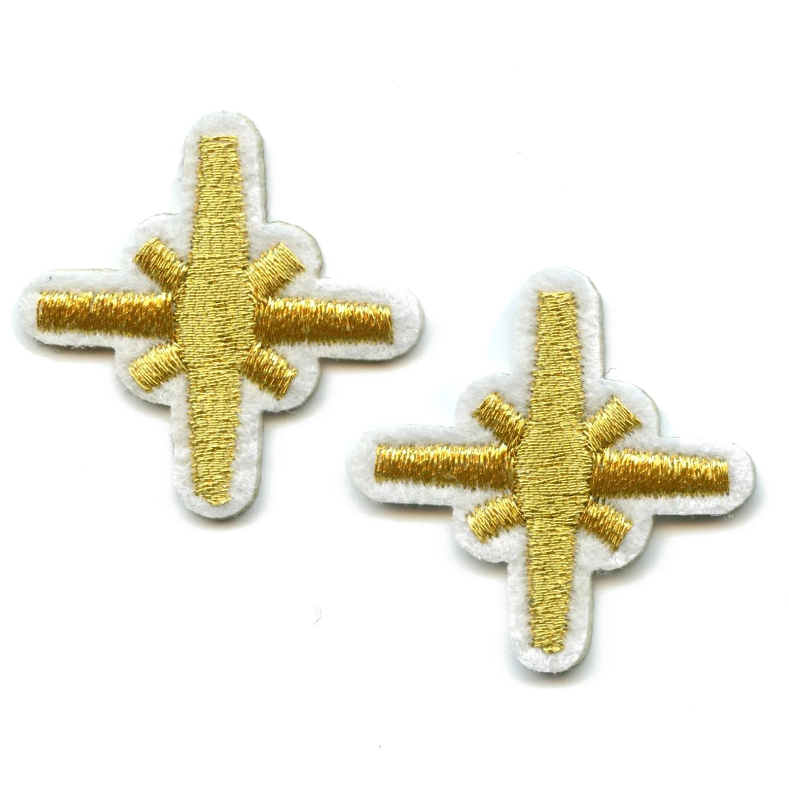 Small Twinkling Gold Star Patches - Shining Embroidered Iron On Appliques for DIY Clothing, Bags, Hats & Costumes - Perfect for Halloween, Christmas & Party Decorations