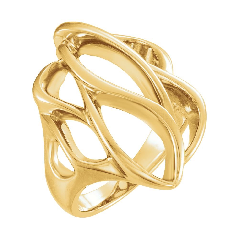 14K Yellow Gold Freeform Ring for Women - Unique Handmade Boho Jewelry - Perfect for Everyday Wear, Gifts & Special Occasions