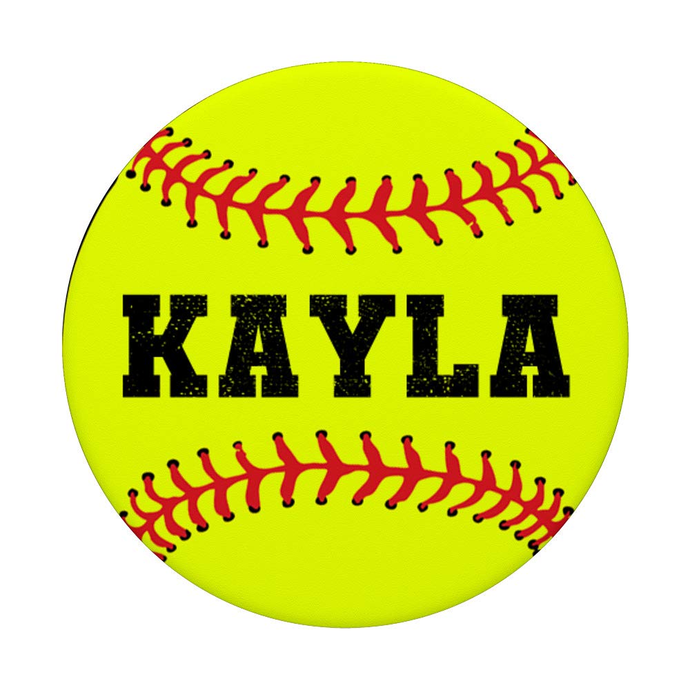 KAYLA Personalized Softball Catcher & Pitcher Name Gift - PopSockets Phone Grip & Stand for iPhone, Samsung & Tablets - Perfect for Baseball Fans & Players