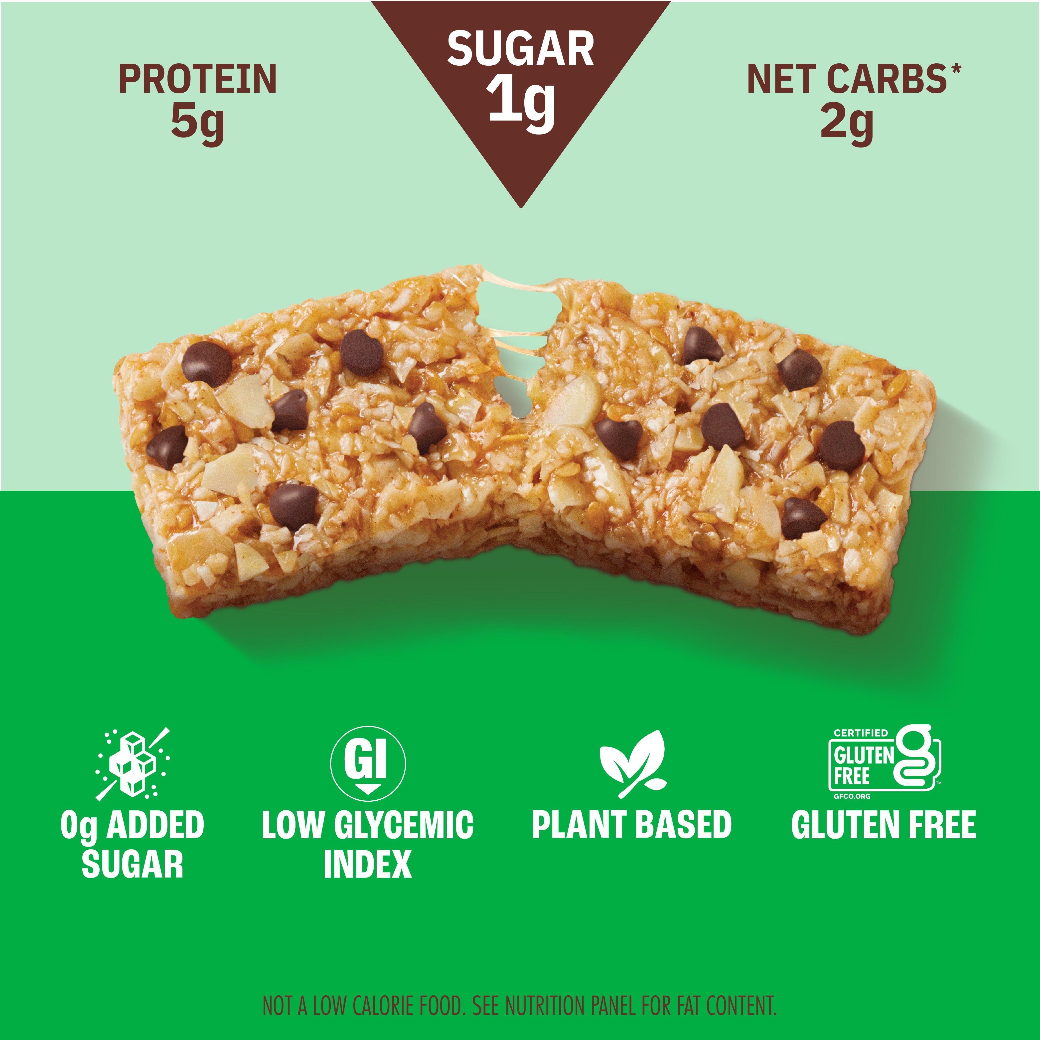 Organic Almond Butter Chocolate Chip Granola Bars - 12 Pack | Healthy Snack for Hiking, School Lunch & On-the-Go Energy Boost