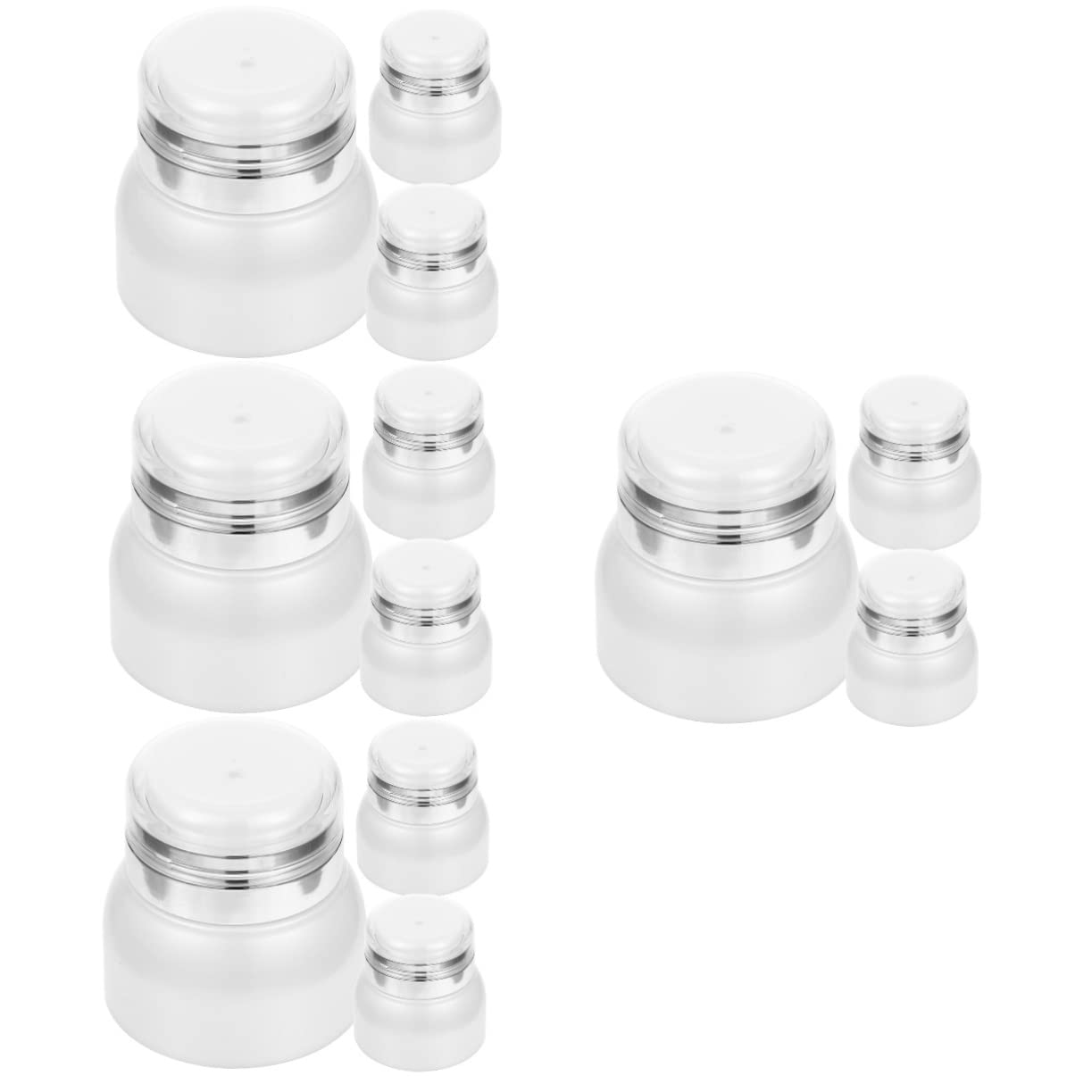 FOMIYES 12 Pack Airless Pump Travel Cream Jars - Leak-Proof Cosmetic Containers for Skincare, Makeup & Toiletries | Perfect for Travel, Gym, Home & Office Use