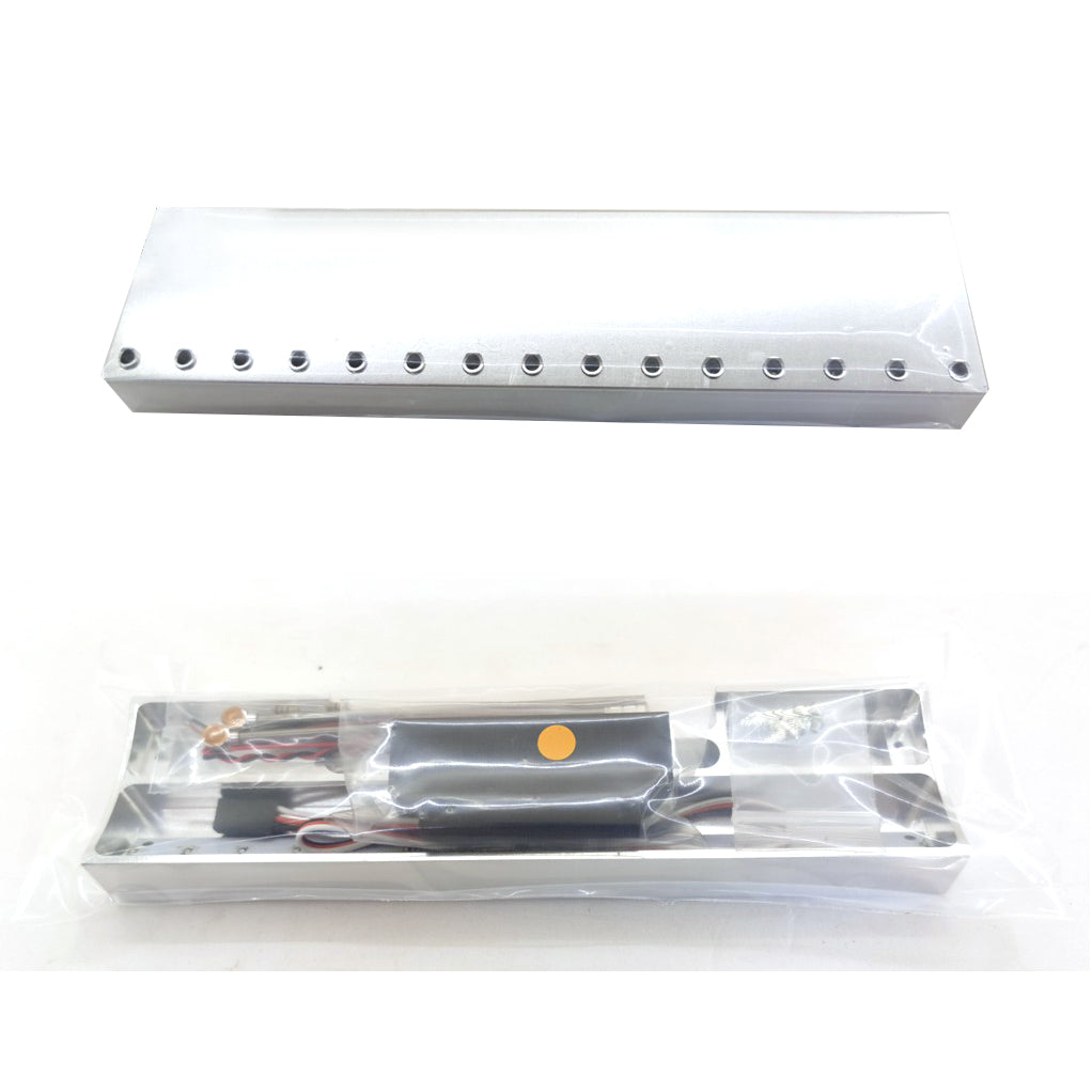 US Stock Heavy Duty Metal Front Bumper with LED Lights for Tamiya 1/14 Scale RC Tractor Truck Models 56344 & 56301 - Replacement Part & DIY Upgrade for Off-Road Racing and Crawling Scenes