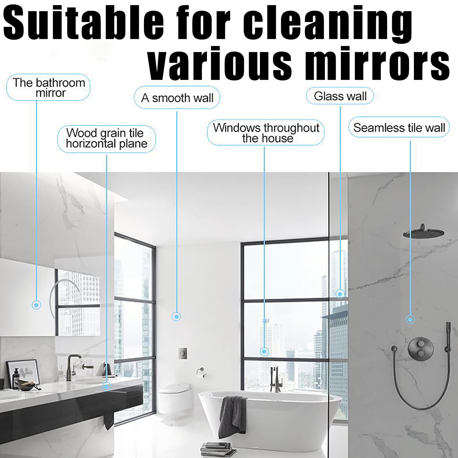 Electric Window Cleaning Robot Kit with Two-Way Water Spray & 2500PA Suction - Smart High-Rise Outdoor Window Cleaner for Home & Office Use