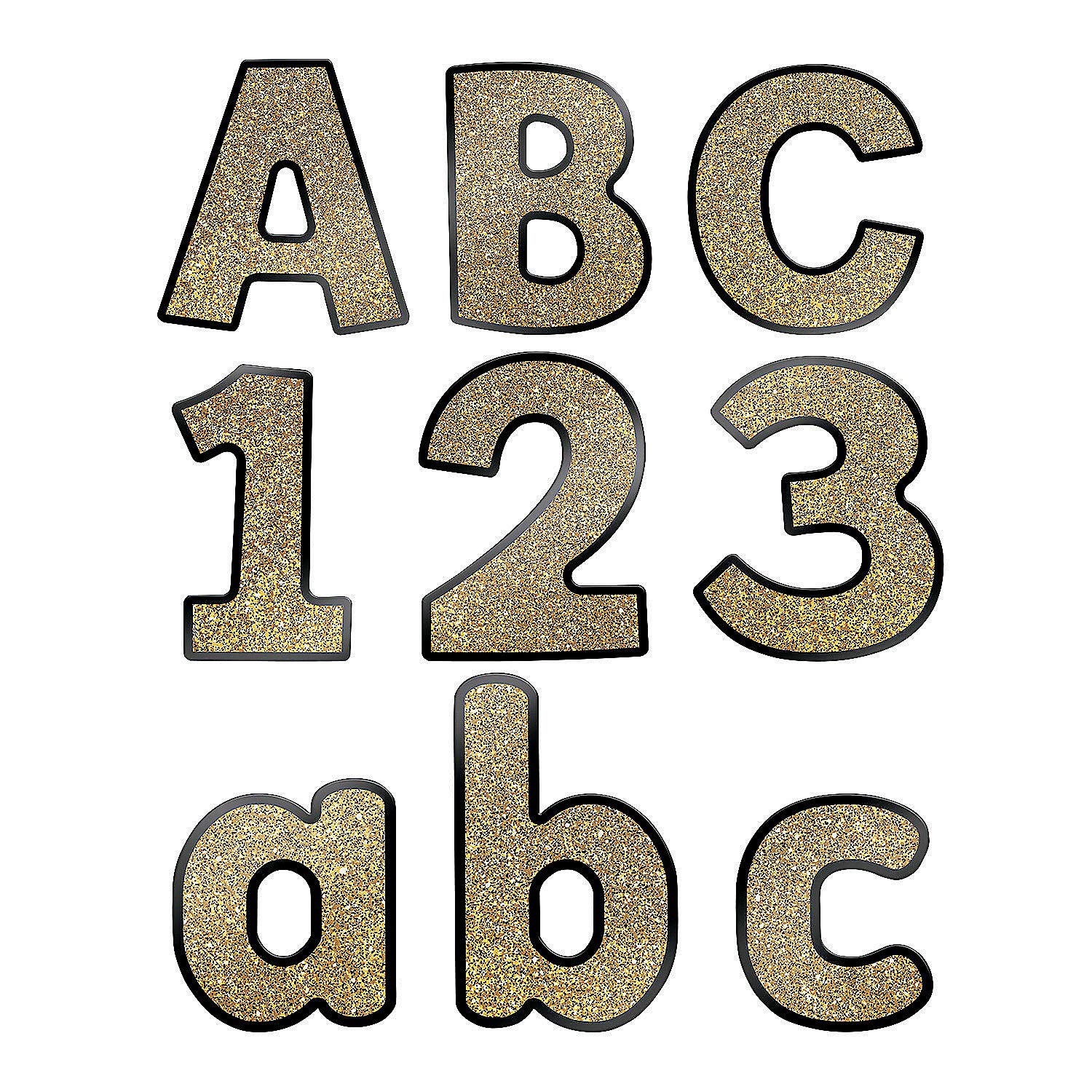 Fun Express Gold Glitter Alphabet Letters - 219pc VBS Vacation Bible School Decorations & Educational Learning Activities for Kids - Perfect for Classroom, Sunday School & Homeschool Crafts