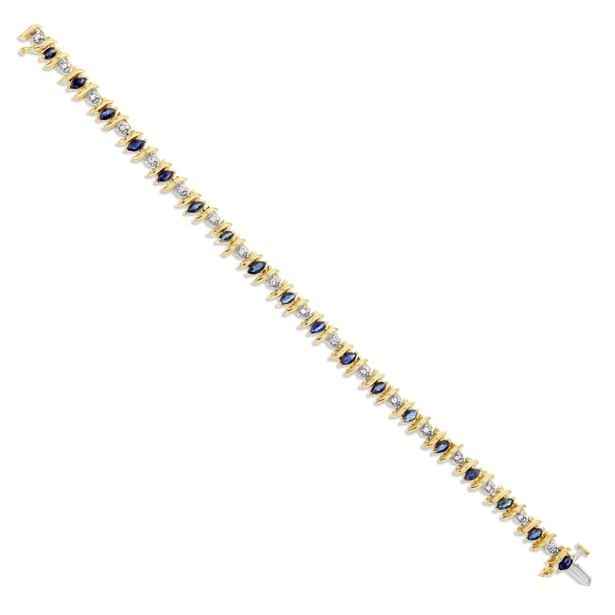 3 Carat S-Style Marquise Sapphire Diamond Tennis Bracelet for Women - Elegant Jewelry Gift for Anniversary, Wedding & Special Occasions