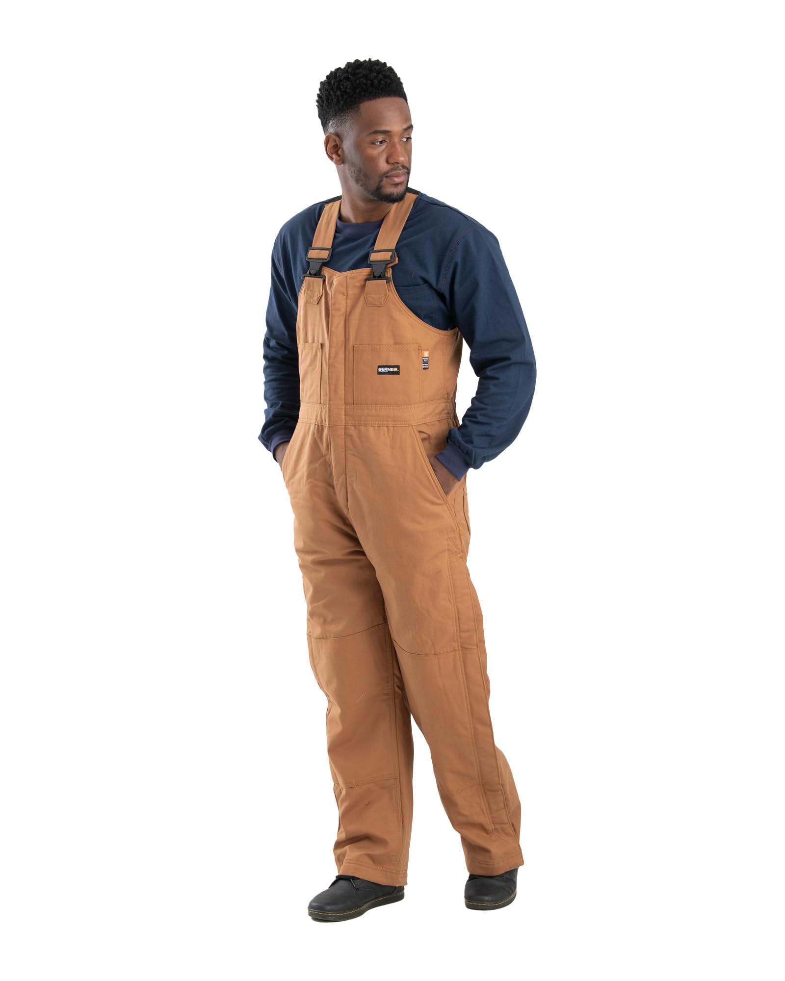 Berne Men's FR Deluxe Bib Overalls - Flame Resistant Work Coveralls for Construction & Farming - Durable & Comfortable Workwear for Outdoor Labor