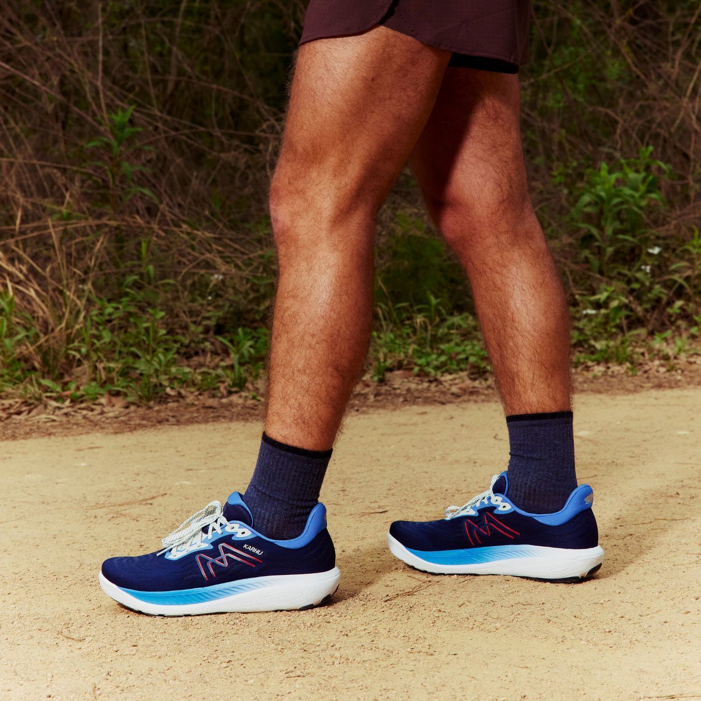 Men's IKONI 3.0 HIVO Running Shoes - Mood Indigo & Fiery Red | Lightweight Athletic Sneakers for Jogging, Gym Workouts & Casual Wear