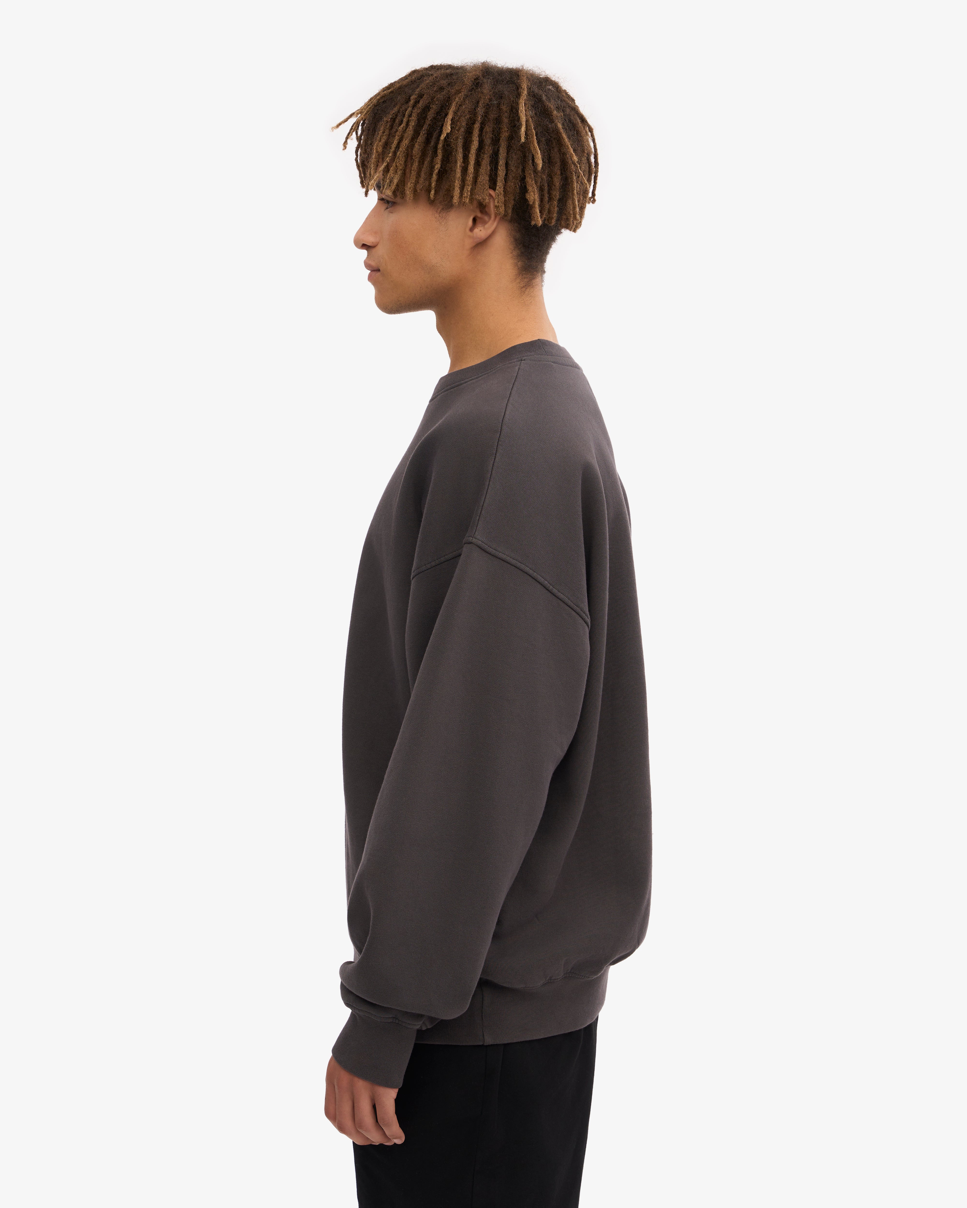 Organic Oversized Crewneck Sweatshirt for Women - Soft & Comfortable Lava Grey Pullover - Perfect for Casual Wear, Lounge & Outdoor Activities