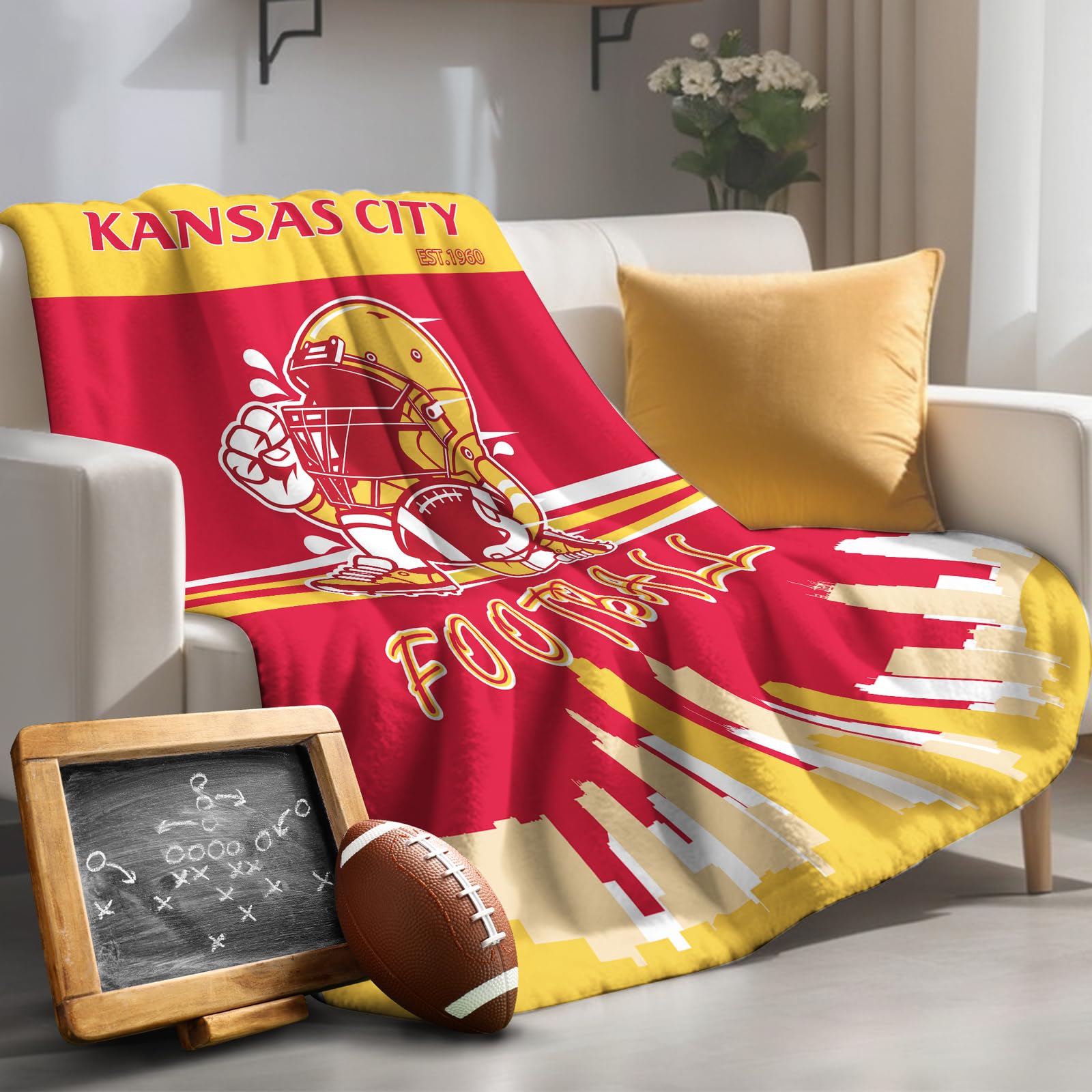 Kansas City Chiefs Flannel Throw Blanket 60