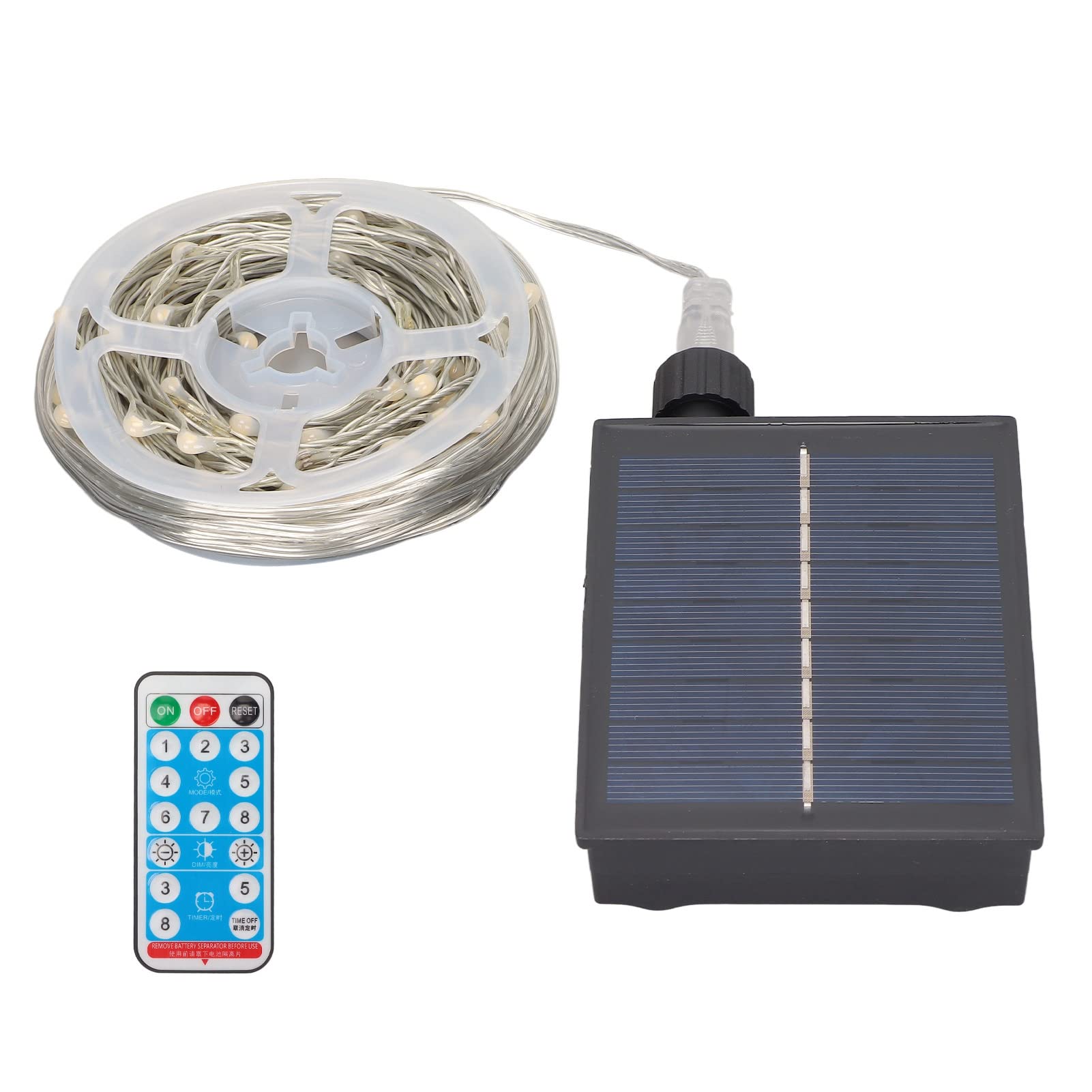 Solar String Lights Outdoor - 100 LED Fairy Lights with Remote Control, 8 Lighting Modes, 32.8ft Waterproof Solar Powered Lights for Garden, Patio, Yard, Wedding & Party Decor (6 Hour Charging Time)