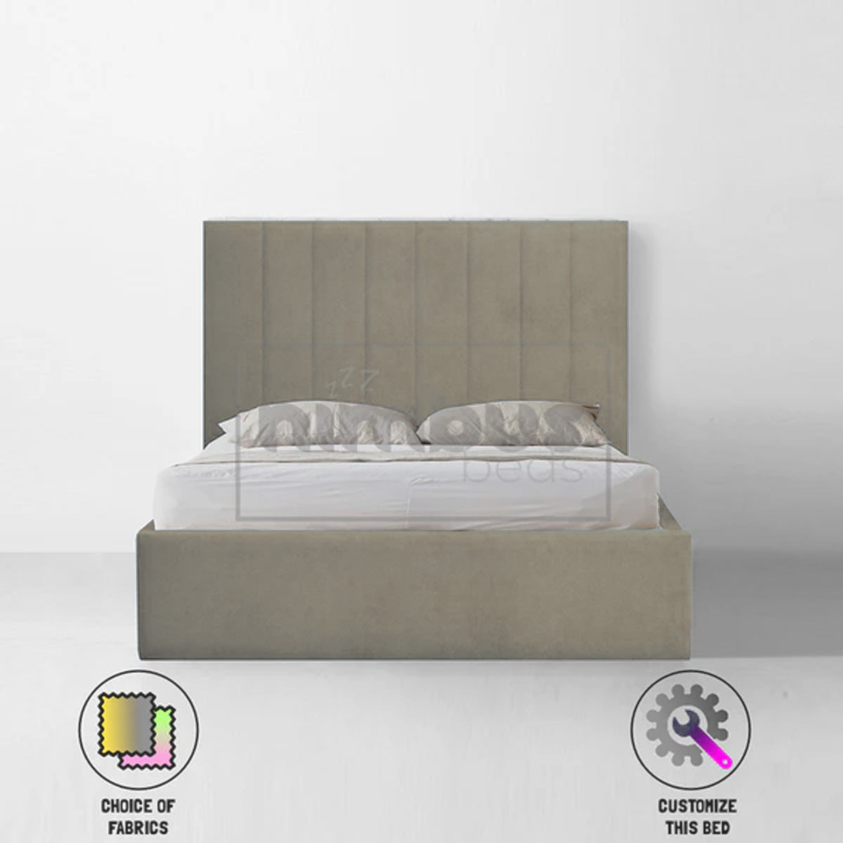 Vertical Panel Bed Frame - Modern Queen Size Bed with Sturdy Metal Frame & Easy Assembly - Perfect for Small Spaces, Apartments & Guest Rooms