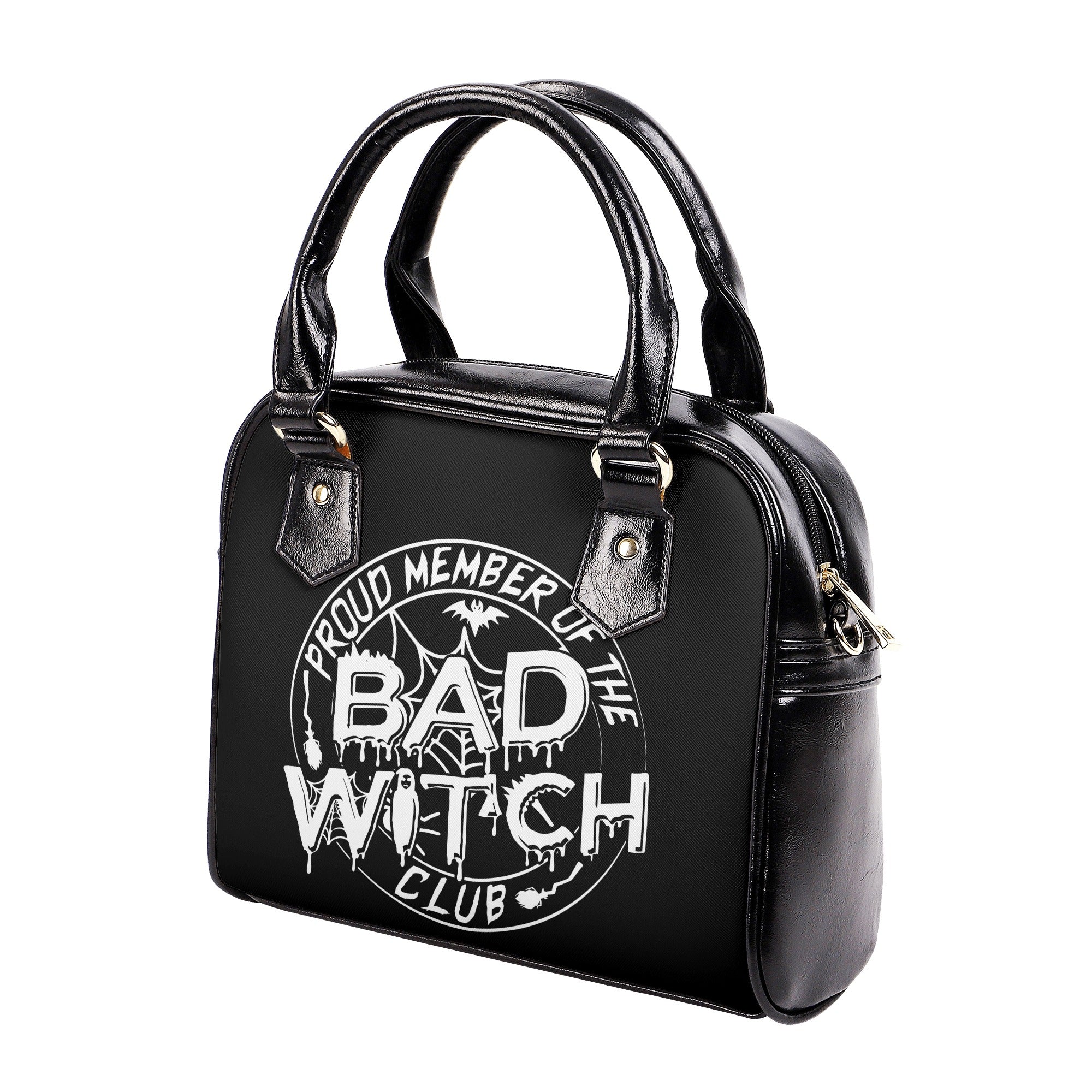 Bad Witch Club Shoulder Handbag - Gothic Crossbody Purse for Women, Perfect for Halloween Parties, Cosplay & Witchy Fashion
