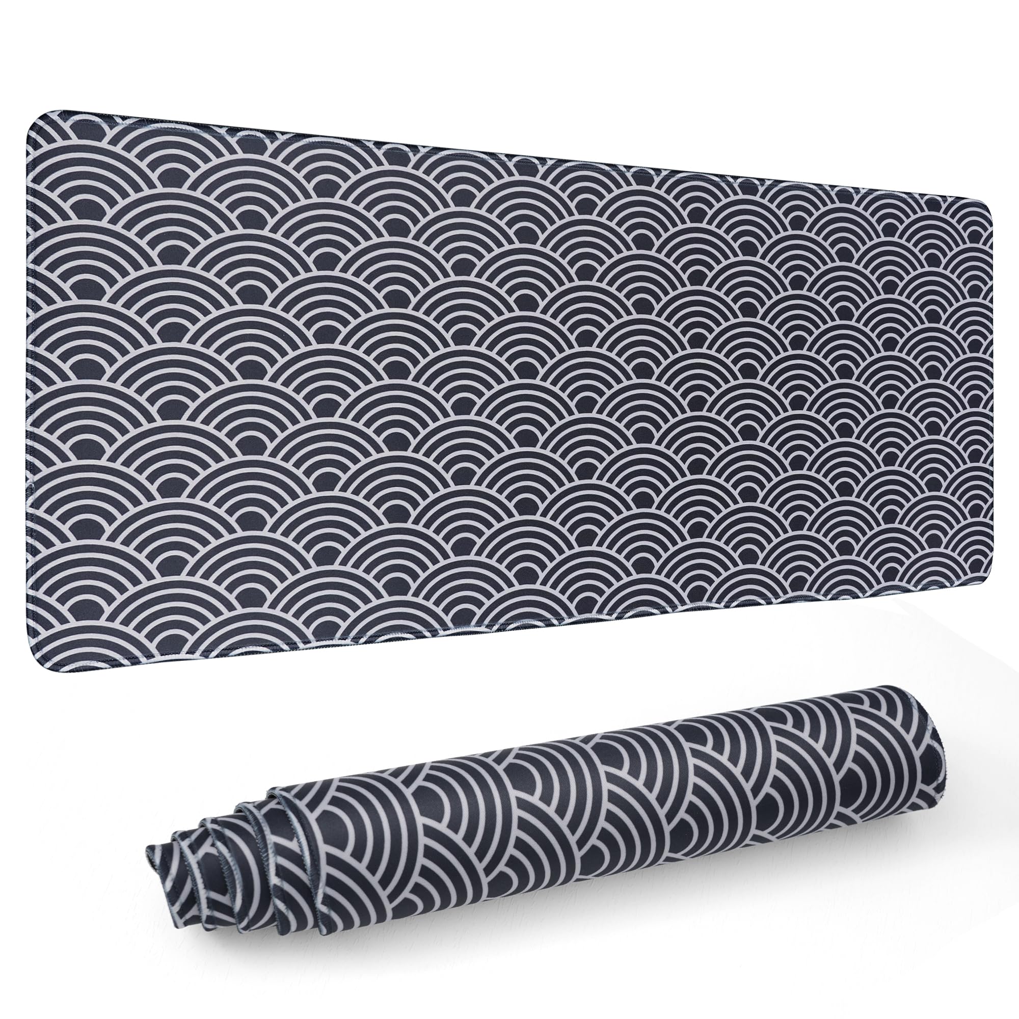 Extra Large Gaming Mouse Pad - XXL Non-Slip Desk Mat for Keyboard & Mouse | Waterproof Office Computer Accessories for PC/Laptop | Aesthetic Black & White Pattern Design | Perfect for Gaming Setups, Home Office & Workstations