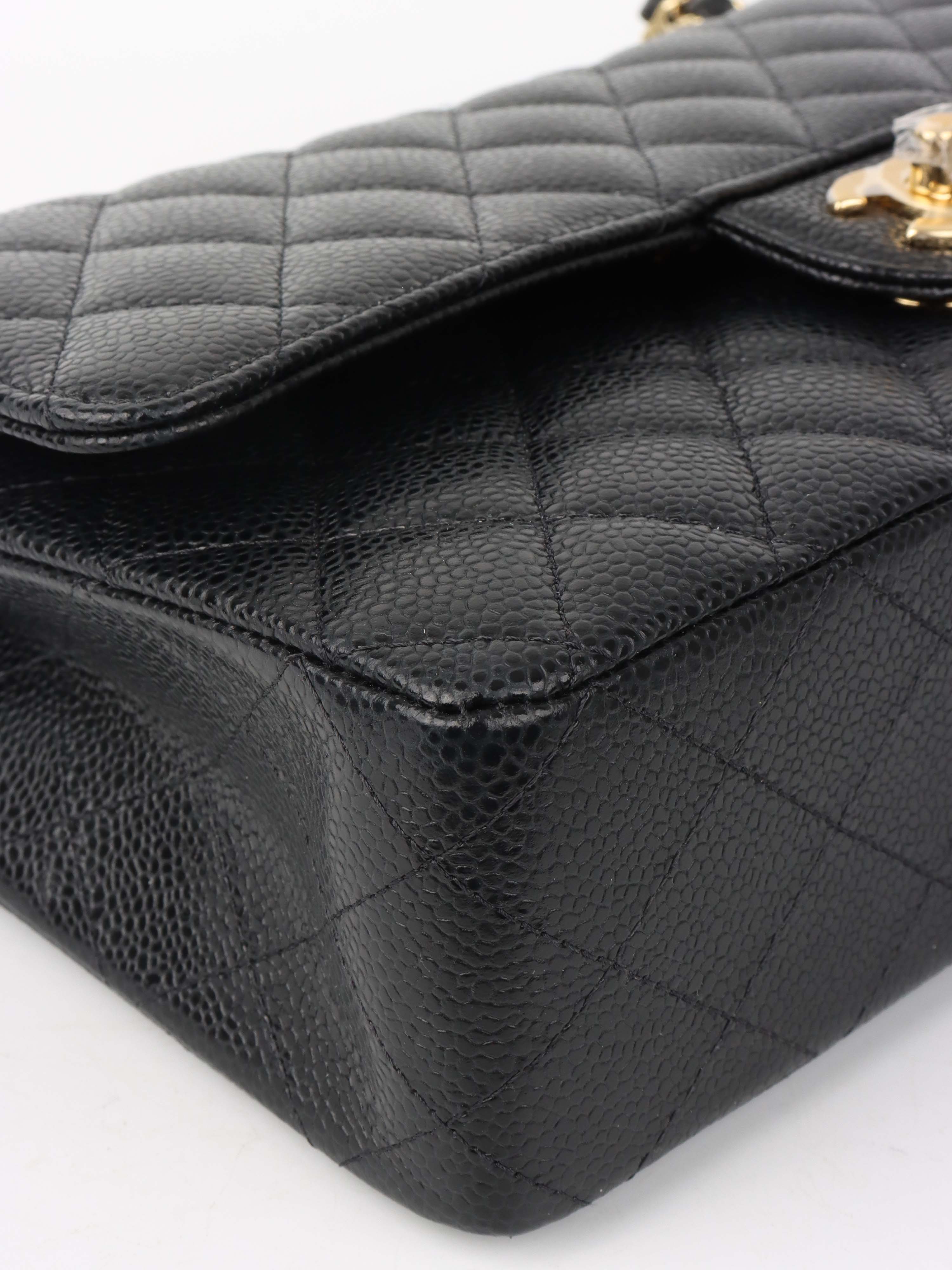 Chanel Black Medium Caviar Classic Flap Bag with Gold Hardware - Timeless Luxury Handbag for Women, Perfect for Evening Events & Special Occasions