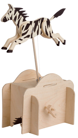 Automaton Horse Wooden Building Kit - DIY Mechanical Toy for Kids & Adults - STEM Educational Project for Home & Classroom Activities