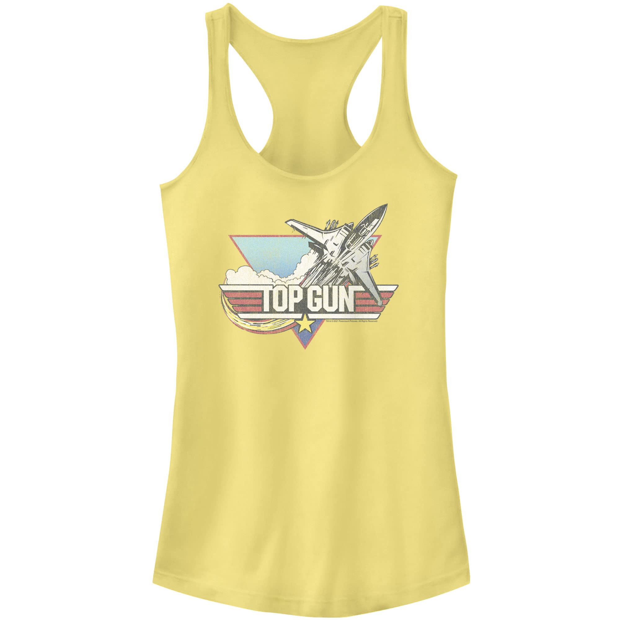 Fifth Sun Gun Jet Logo Women's Racerback Tank Top - Soft & Comfortable Sleeveless Shirt for Casual Wear, Gym & Summer Outfits