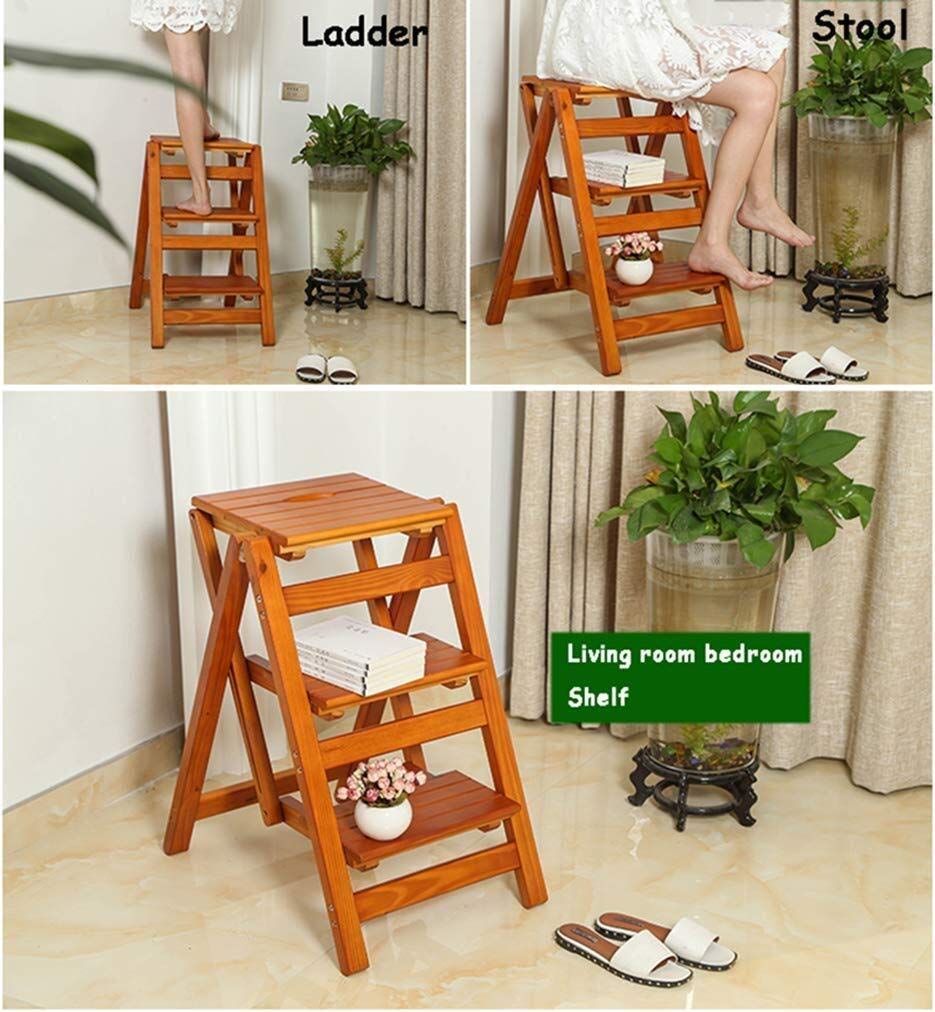 NEVKA Folding Step Stool with Wide Top - Non-Slip Home Ladder Stool, Heavy Duty Steel Frame Kitchen Step Stool for Adults - Perfect for Reaching High Shelves, Bathroom Use & Gardening Tools Access