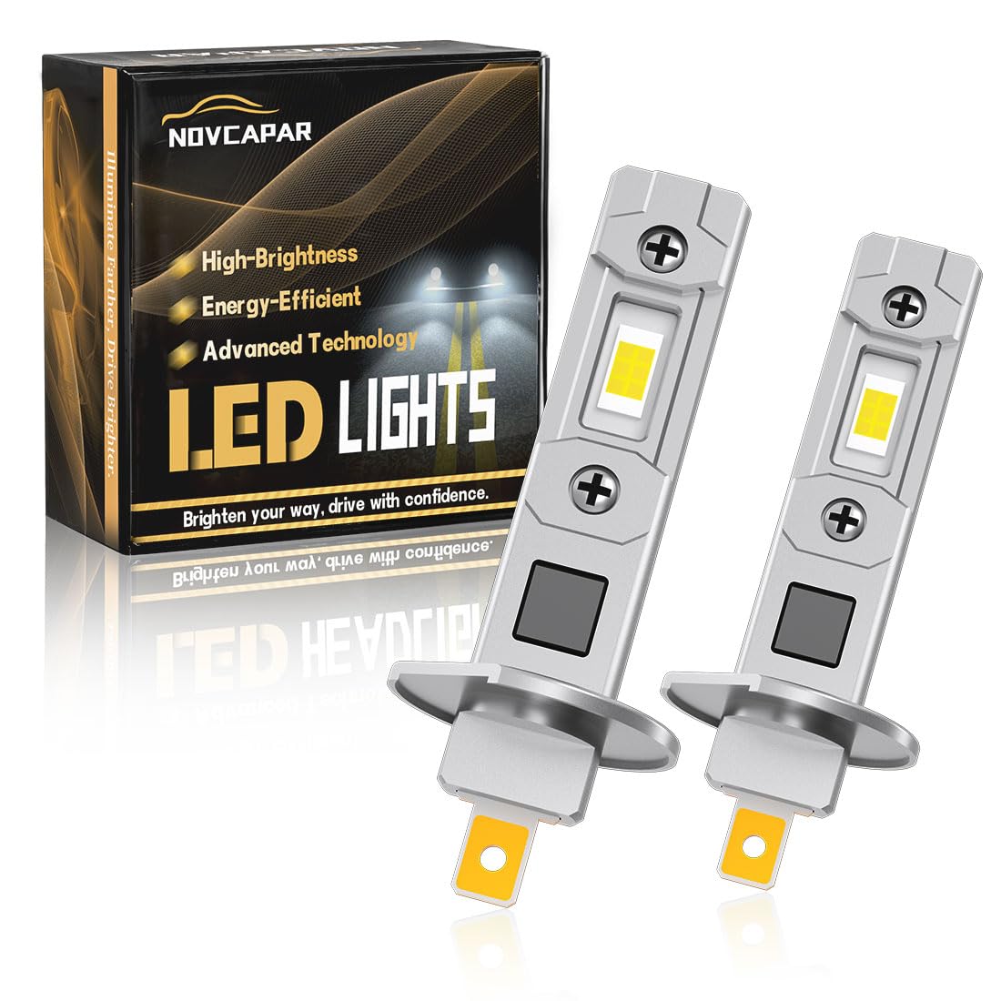 **Upgraded H1 LED Bulbs 24000LM 120W, 600% Brighter, High/Low Beam, 6500K Cool White, Mini Size Plug & Play, Non-Polarity, Fanless - Perfect for Fog Lights, Headlights, Off-Road & Night Driving (Pack of 2)**